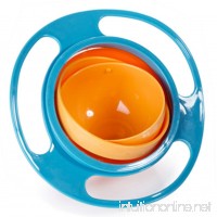 Aomeiter Gyro Bowl- Spill Resistant Kids Gyroscopic Bowl with Lid Non Spill Bowl (Light Blue) - B07B95D4BT